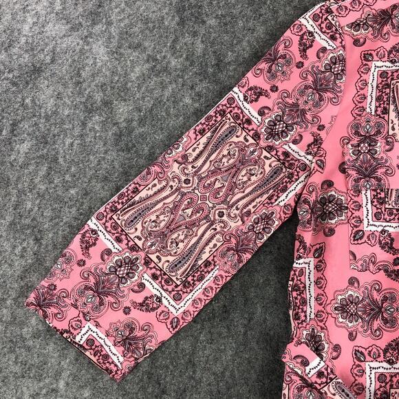 Victoria's Secret Nightgown Medium Pink Paisley Floral Button Up Belted Womens - Picture 10 of 14